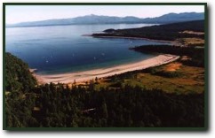 Airial view of Hornby Island Canada
